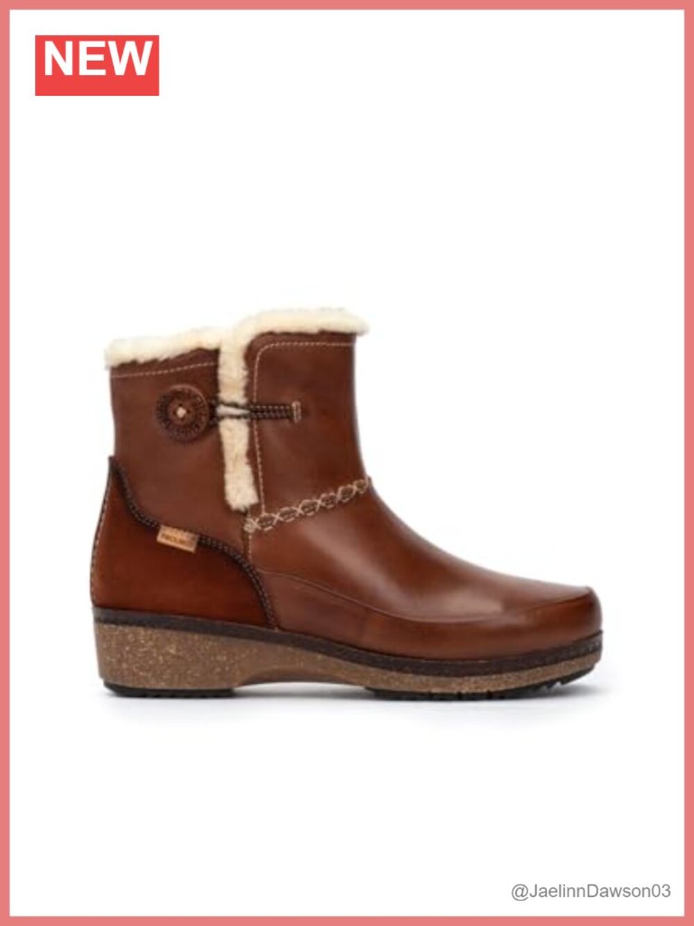 Leather Ankle Boots with Wedge Heel